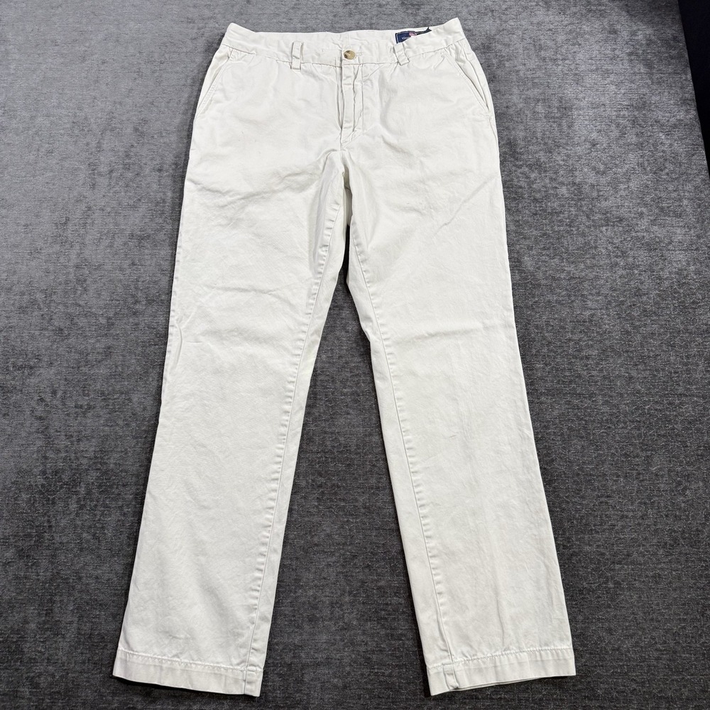 Vineyard Vines Slim Fit Breaker Pants Mens 32x32 Beige Chino Straight Leg Casual